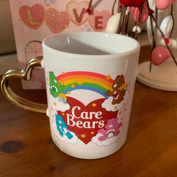 New Care Bears Heart Mug With Gold Handle Valentine’s Day Valentines Mug🩷❤️ - Picture 3 of 5